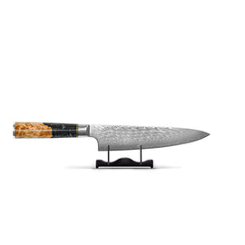 Shinrai Knives - Couteau de Chef Epoxy Onyx Damas 20 cm