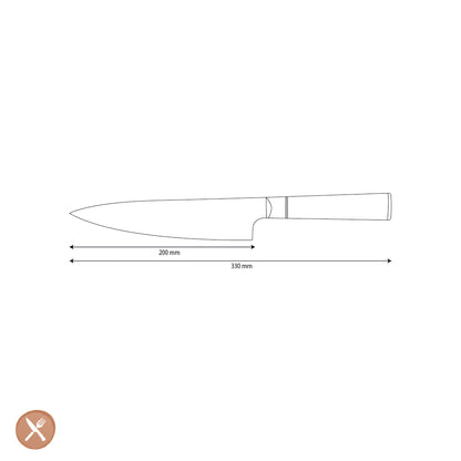 Shinrai Knives - Couteau de Chef Epoxy Onyx Damas 20 cm