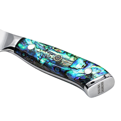Shinrai Knives - Mother of Pearl Jewels 2-piece Damascus Knife Set - Chef's knife + Santoku knife