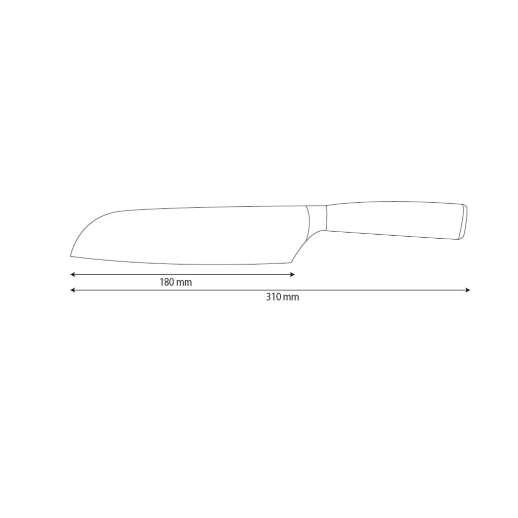 Shinrai Knives - Hammered stainless steel Santoku knife 18 cm