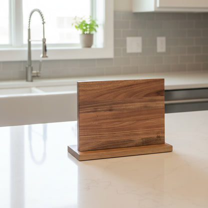 Shinrai Knives - Bloc à couteaux magnétique double face - Bois d'acacia