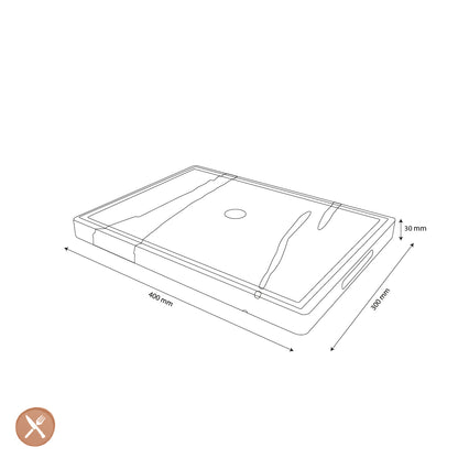 Shinrai Japan - Planche à découper époxy onyx bois d'acacia - 40 x 30 x 3 cm