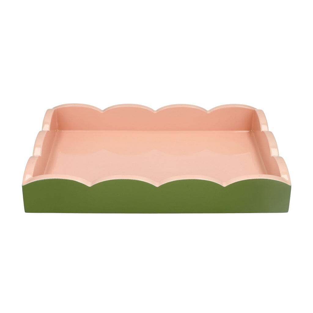 Addison Ross - Dienblad Scalloped - Khaki/Pink - 28x20 cm Dienblad Addison Ross 