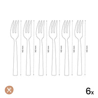 Amefa - Felicity 6 Gebaksvorkjes - Champagne Gebaksvorkjes Amefa 