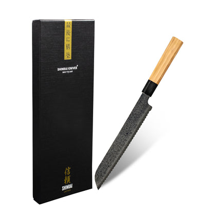 Shinrai Japan - Takumi Kaza Damascus Bread Knife 20 cm