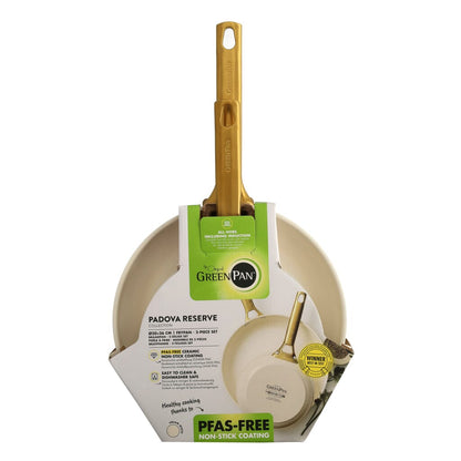 GreenPan - Padova Cream White 2-delige pannenset met keramische antiaanbaklaag 20/26 cm Pannenset GreenPan 