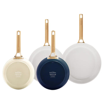 GreenPan - Padova Cream/Oxford Blue 4-delige Koekenpannenset 20/26 cm Pannenset GreenPan 