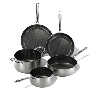 Cook & Pan - Ensemble de 5 poêles en acier inoxydable au miel