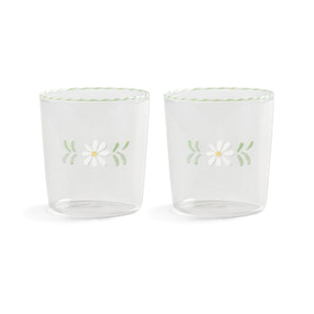 &Klevering - Glas flora wit set van 2 Drinkglazen &Klevering 