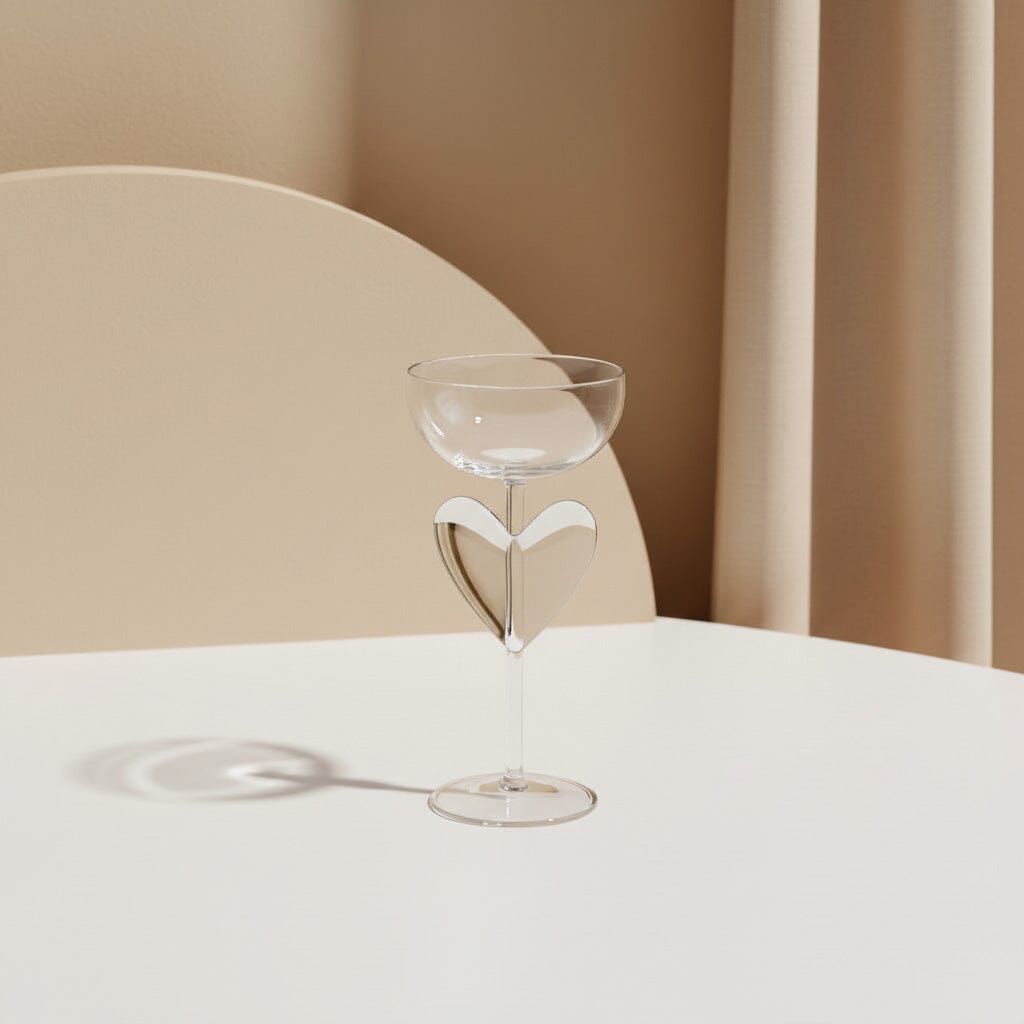 Lepelclub - Chamapgne Coupe - Hart - Transparant Champagne glazen LepelClub 