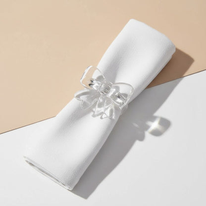 Lepelclub - Servetringen Bow - Transparant - Set Van 4 LepelClub 