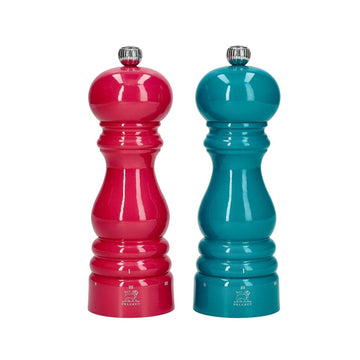 Peugeot - Paris Peper- en Zoutmolen set 18 cm Zuurstokroze en Pacific Blauw Peper- en Zoutmolen set Peugeot 