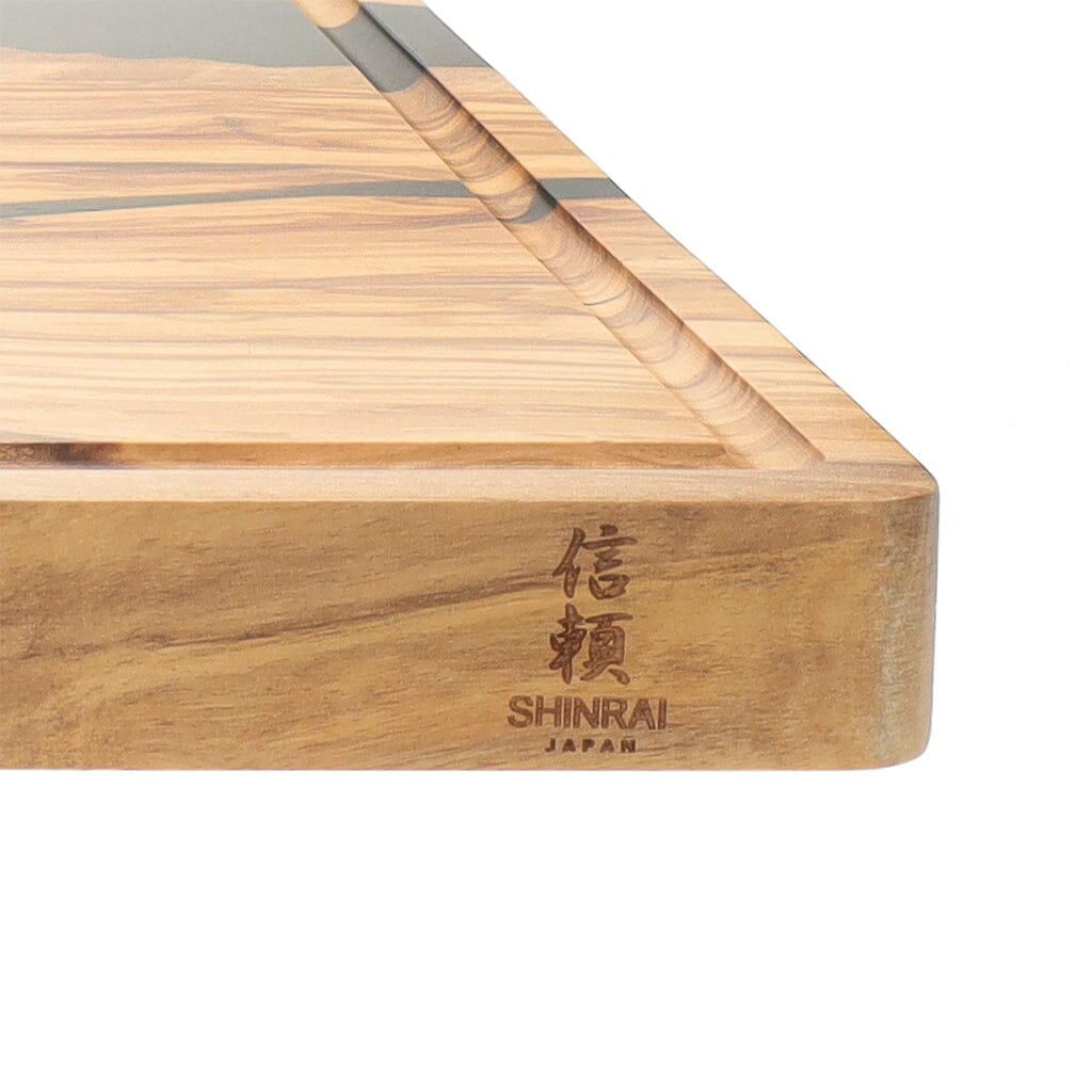 Shinrai Japan - Epoxy Onyx Snijplank Olijfhout - 40 x 30 x 3 cm Houten snijplank Shinrai Japan 