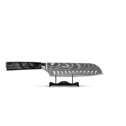 Shinrai Knives - Damascus Print Onyx Epoxy 9-delige Messenset Messenset Shinrai Knives 