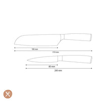 Shinrai Knives - Hammered RVS 2-delige Messenset - Santoku + Schilmes Messenset Shinrai Knives 