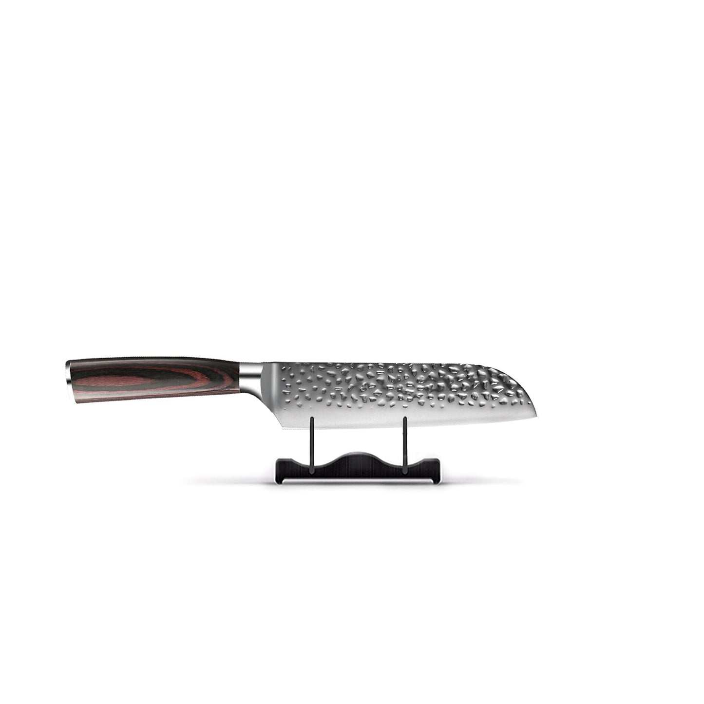 Shinrai Knives - Hammered RVS 6-delige Messenset + Messenblok + Slijpsteen Messenset met blok en slijpsteen Shinrai Knives 