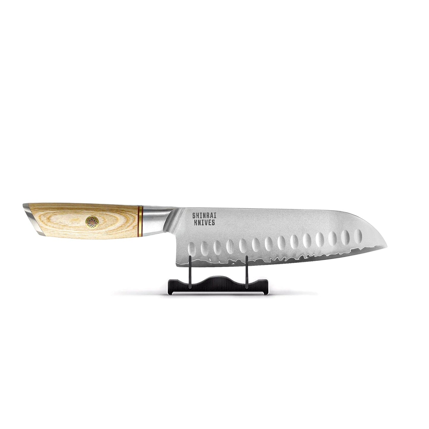 Shinrai Knives - Hikari Damascus 5-delige messenset + Messenblok Dubbelzijdig Messenset met blok Shinrai Knives 