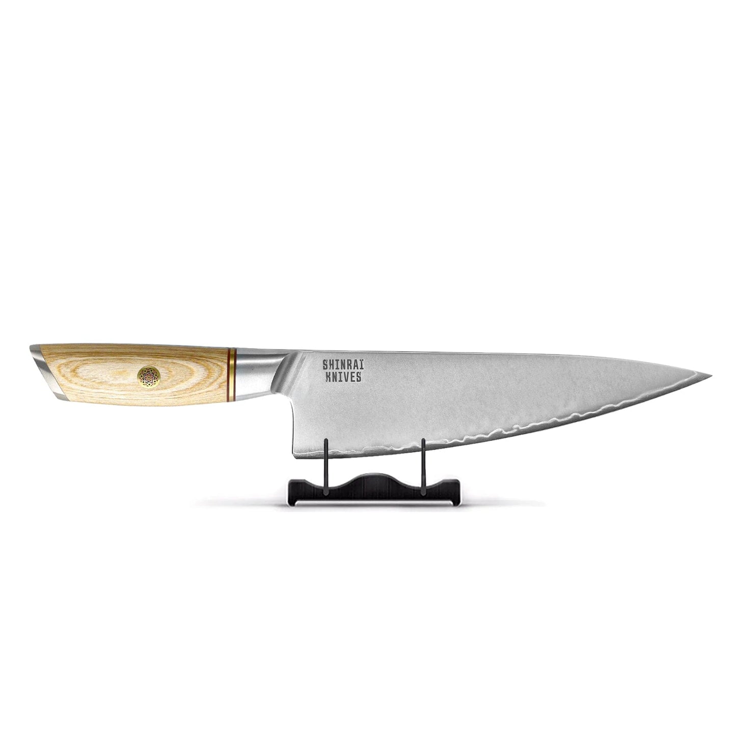 Shinrai Knives - Hikari Damascus Mega Bundel - All you need Messenset met blok, snijplank en slijpsteen Shinrai Knives 