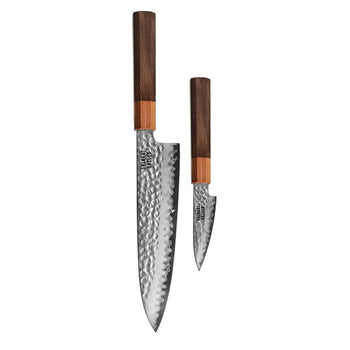 Shinrai Knives - Kigami Exclusive Damascus 2-delige set - Koksmes + Schilmes Messenset Shinrai Knives 