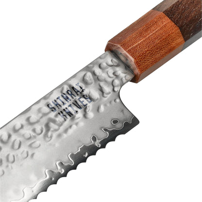 Shinrai Knives - Kigami Exclusive Damascus Mega Bundel - All you need Messenset met blok, snijplank en slijpsteen Shinrai Knives 