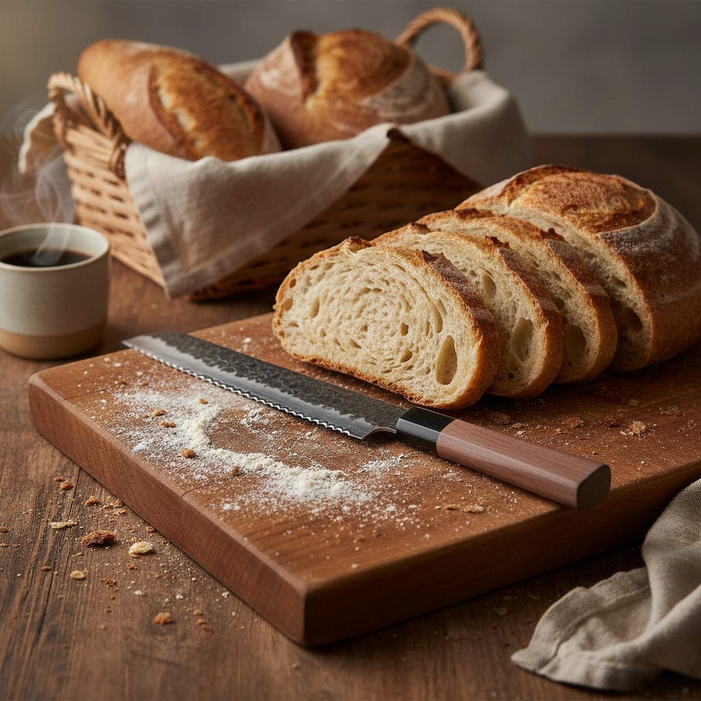 Shinrai Knives - Kurayami 5-delige Damascus Messenset - Koksmes + Broodmes + Nakiri + Officemes + Schilmes Messenset Shinrai Knives 