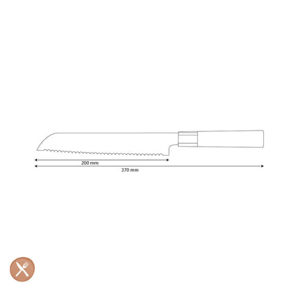 Shinrai Knives - Kurayami Damascus Broodmes 20 cm Broodmes Shinrai Knives 