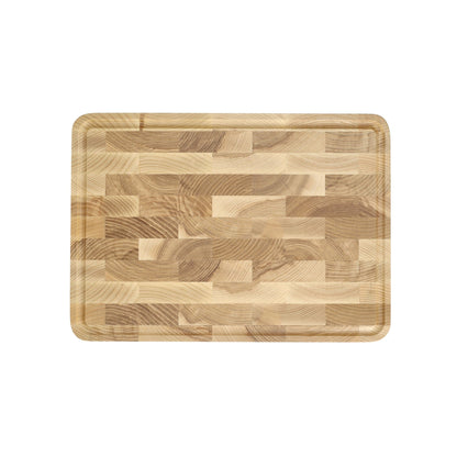 Planche à découper de luxe Shinrai Knives en bois de frêne (bois de bout) - 40 × 30 × 4,5 cm