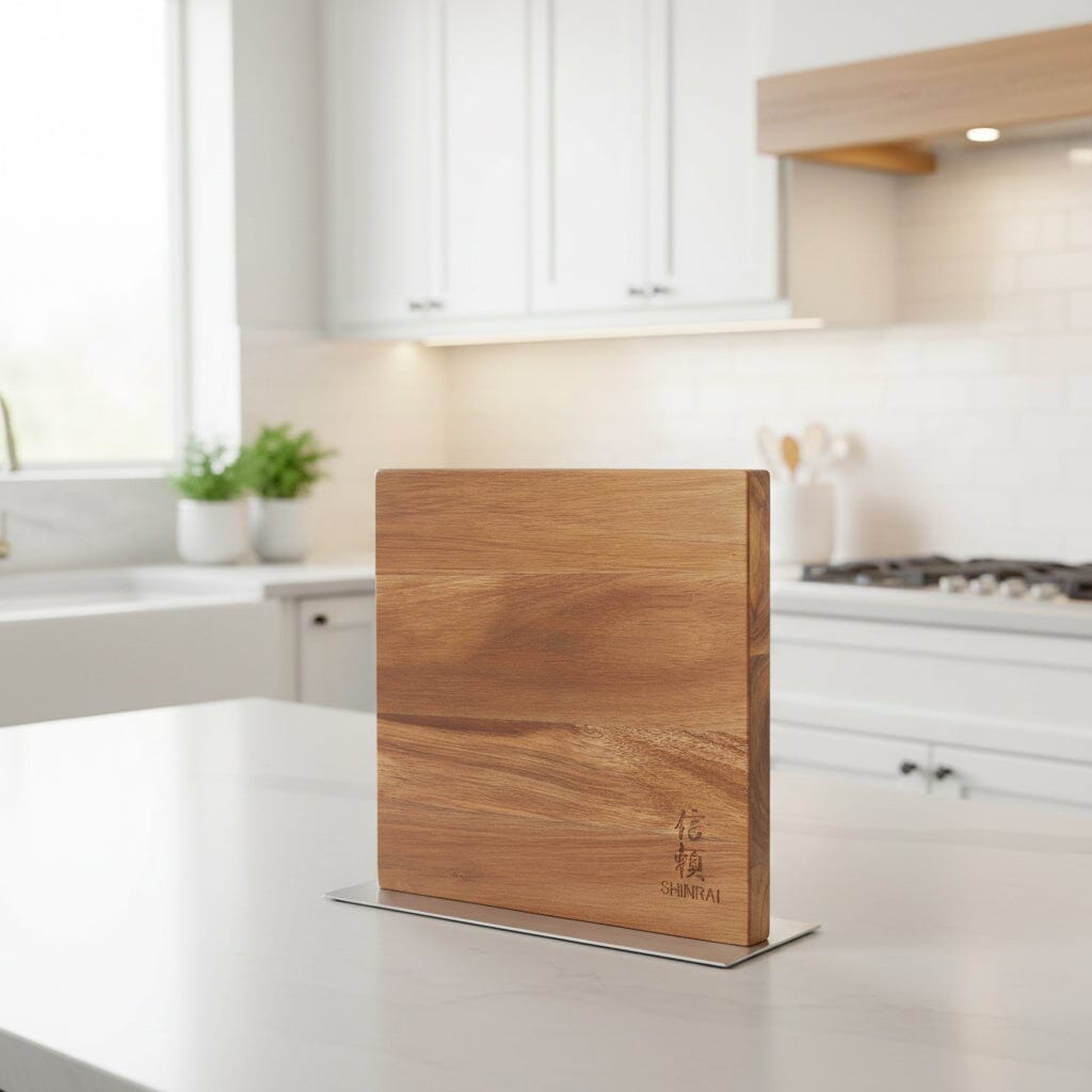 Shinrai Knives - Magnetisch Messenblok Cito Dubbelzijdig - Acaciahout Magnetisch messenblok Shinrai Knives 