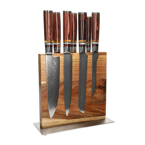 Shinrai Knives - Micarta Jewels 7-delige Messenset + Messenblok Cito dubbelzijdig Messenset met blok Shinrai Knives 