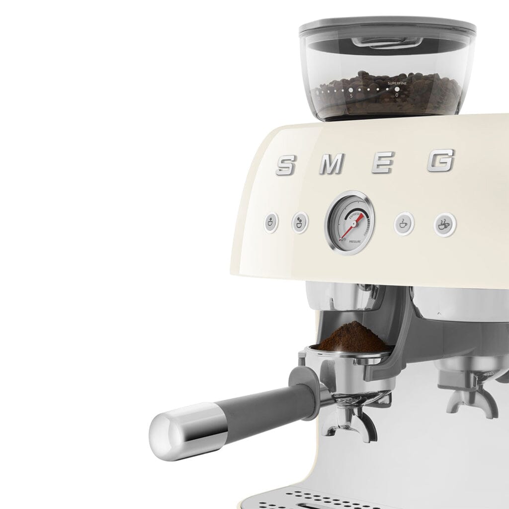 Smeg - Espressomachine | Crème | Jaren 50 | Handmatige espressomachine met geïntegreerde bonenmaler Handmatige Espressomachine Smeg 