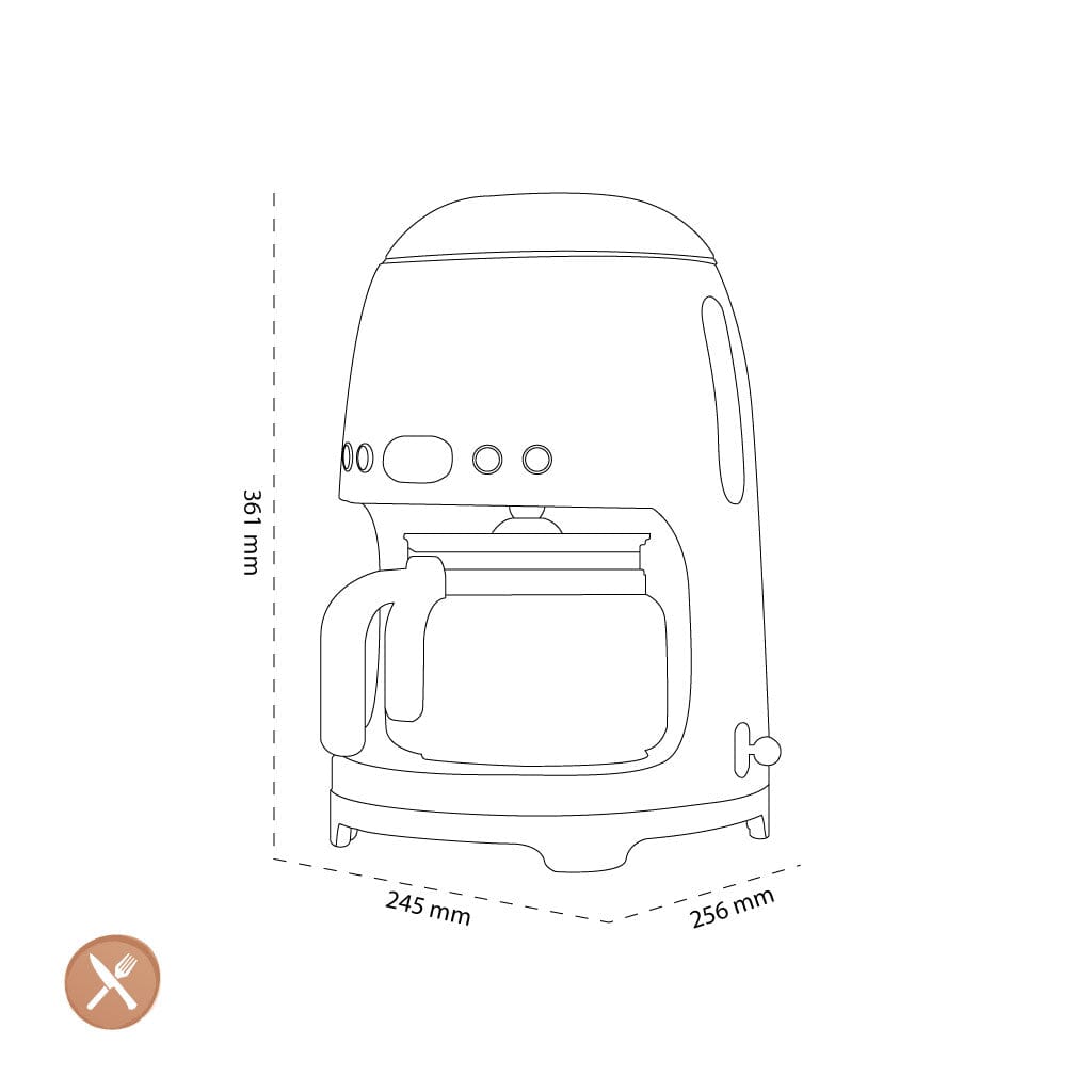 Smeg - Filterkoffiemachine | Zwart | Jaren 50 | Filterkoffiemachine Filterkoffiemachine Smeg 