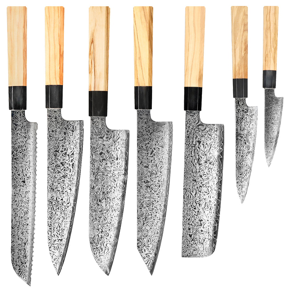 Shinrai Japan - Takumi Kaza 7-piece Damascus Knife Set