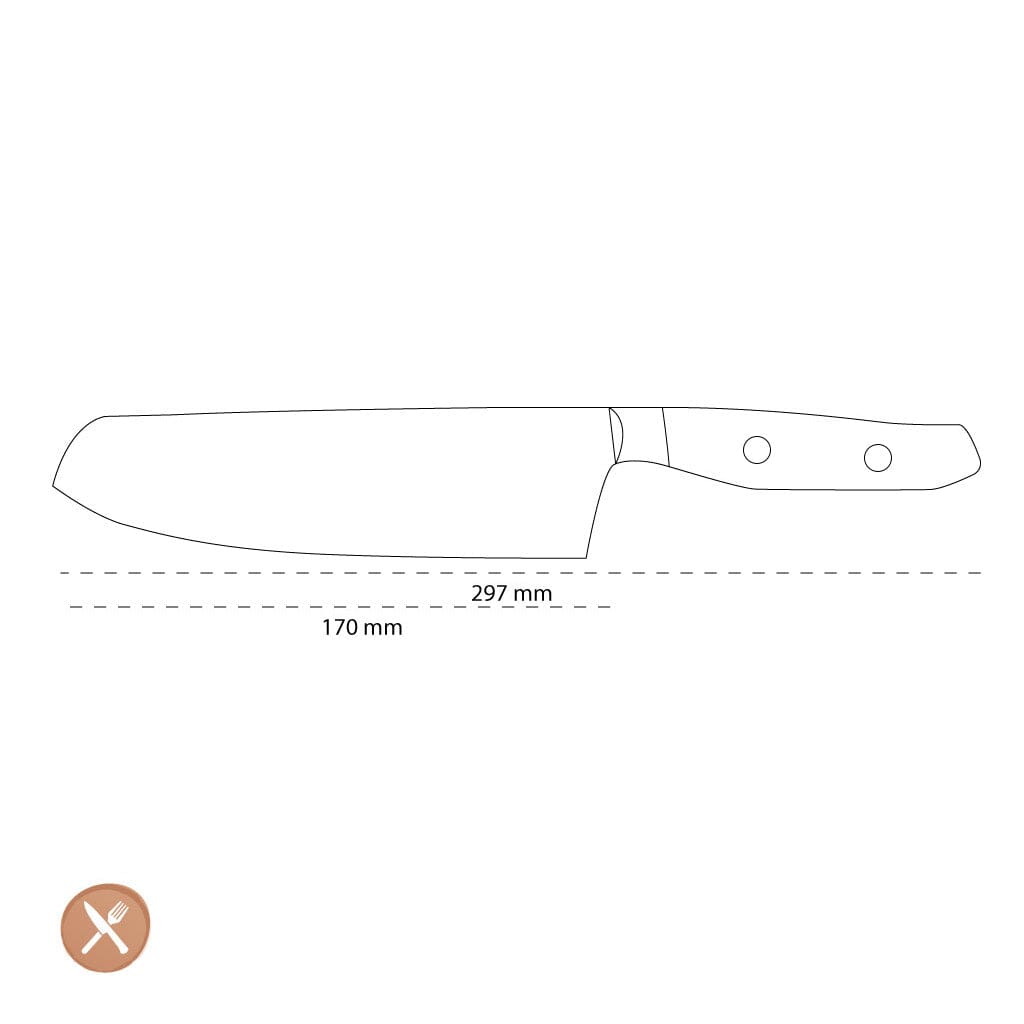 Wusthof - Amici Santoku met kuiltjes 17 cm Santokumes Wusthof 