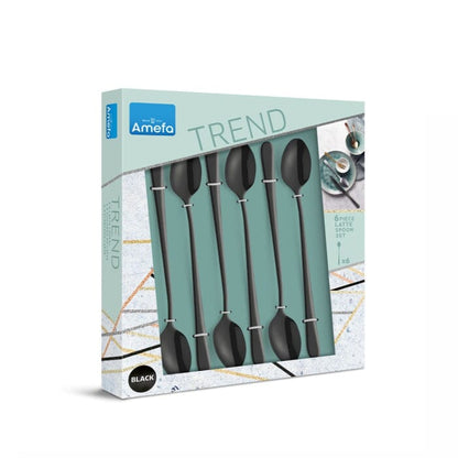 Amefa - Black Matt PVD 6 Iced Teaspoons in trend box - black Amefa 