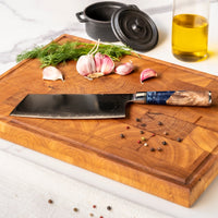 Epoxy Sapphire Damascus Nakiri 19 cm Shinrai Japan 